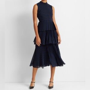 Club Monaco Tiered Pleated Dress